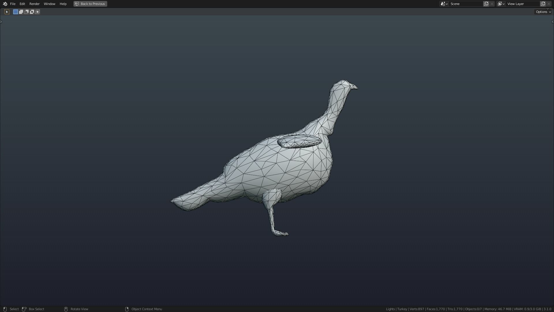 Low Poly Turkey Rigged With Realistic Texture Low-poly 3D model_7