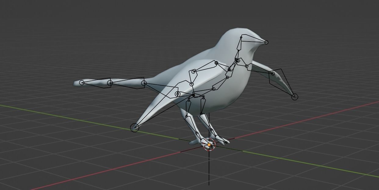 Low Poly Magpie Rigged With Realistic Texture Low-poly 3D model_10