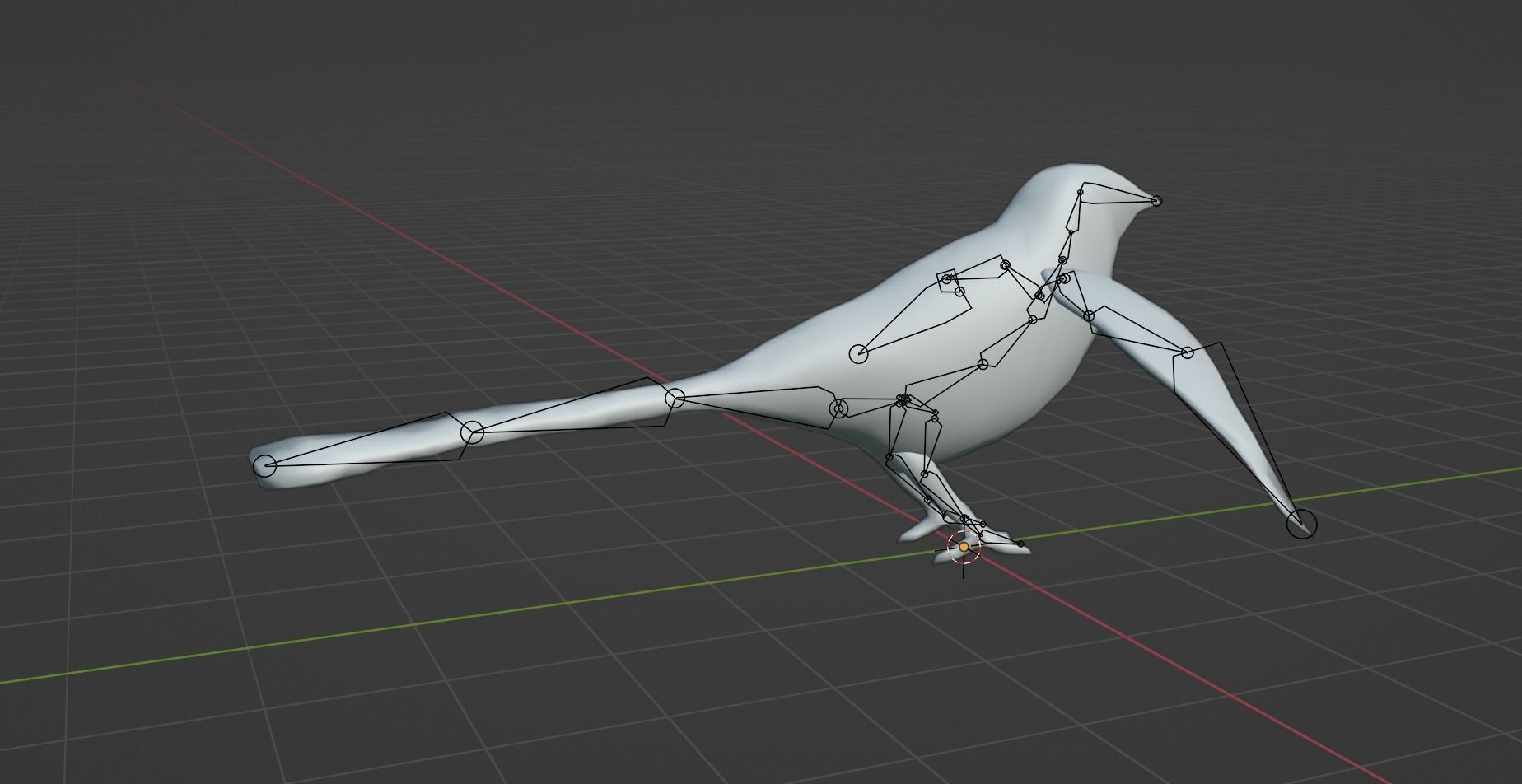 Low Poly Magpie Rigged With Realistic Texture Low-poly 3D model_11