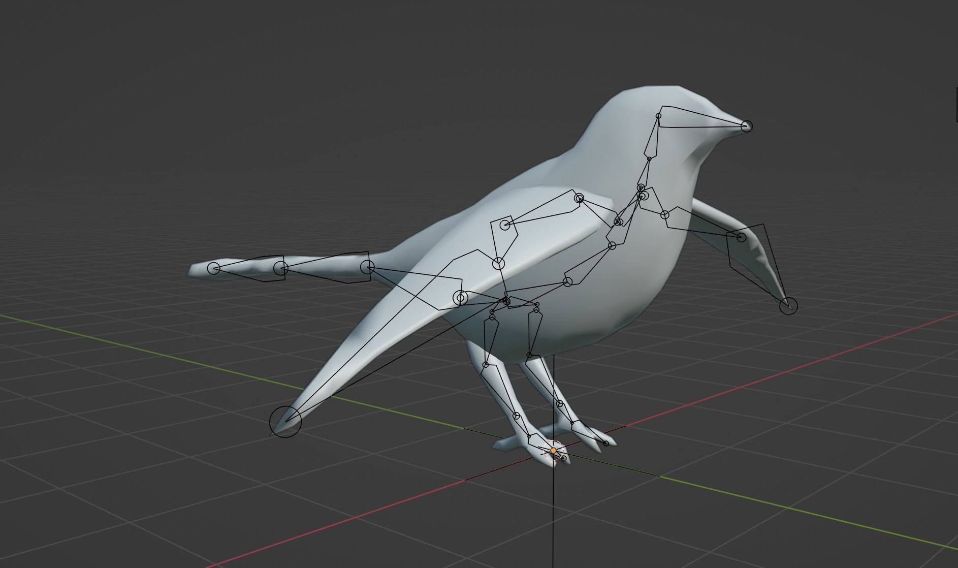 Low Poly Magpie Rigged With Realistic Texture Low-poly 3D model_2
