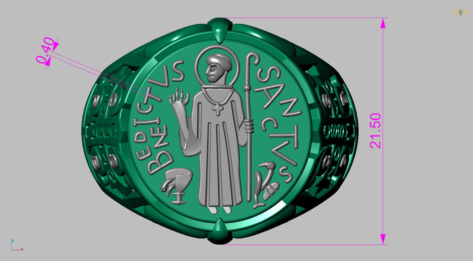 Saint Benedict Ring - Sao Bento 3D print model_8