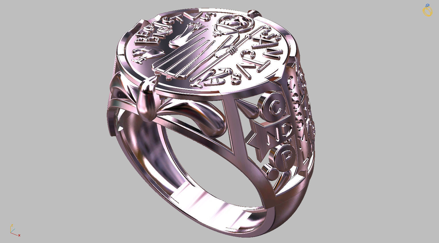 Saint Benedict Ring - Sao Bento 3D print model_3