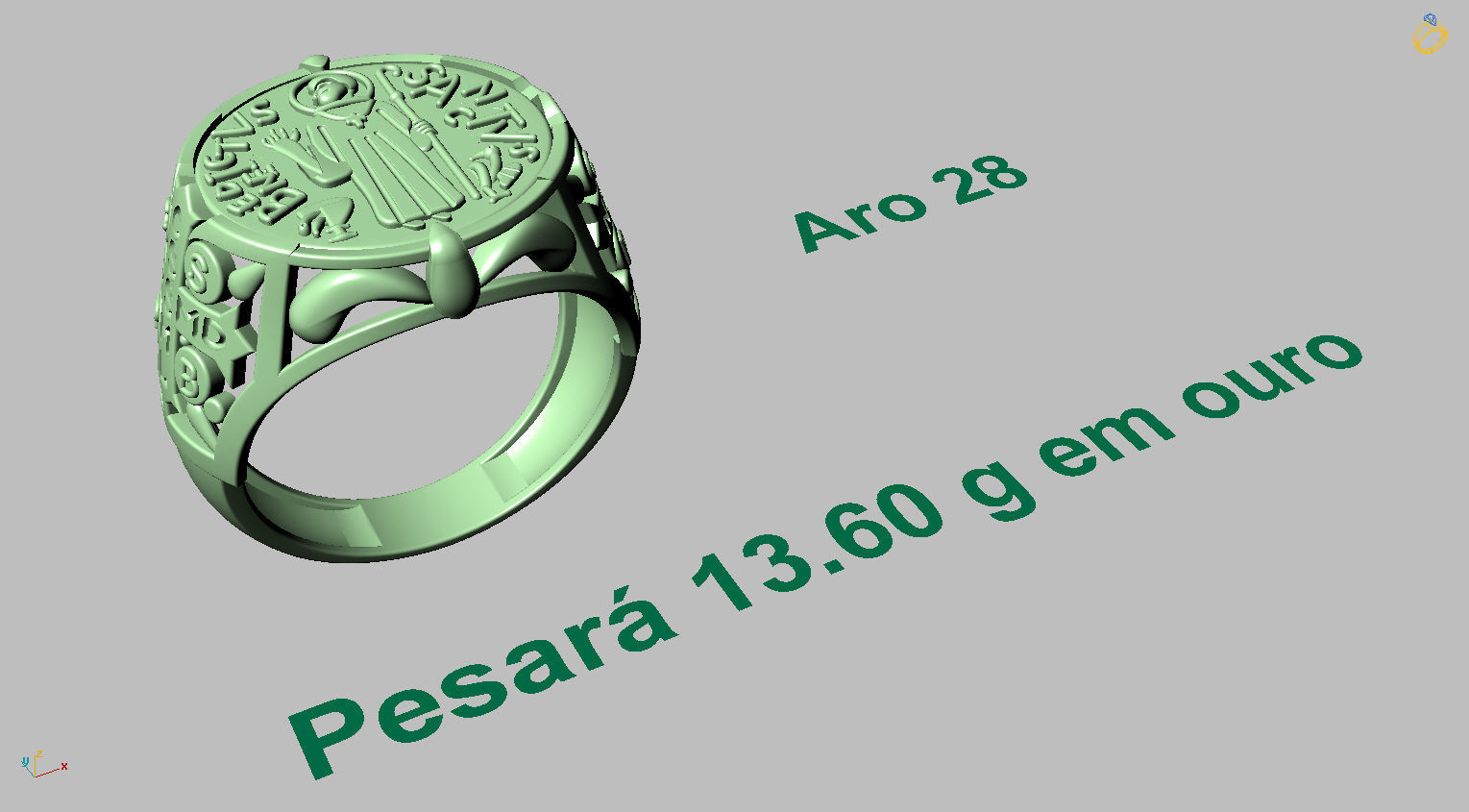 Saint Benedict Ring - Sao Bento 3D print model_11