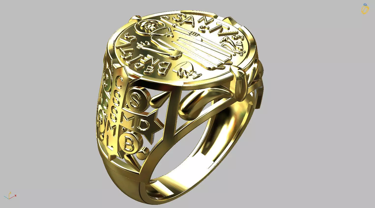 Saint Benedict Ring - Sao Bento 3D print model_0