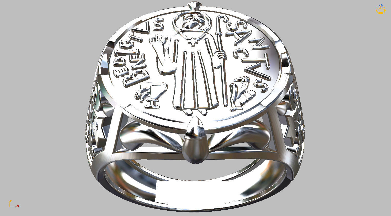 Saint Benedict Ring - Sao Bento 3D print model_2