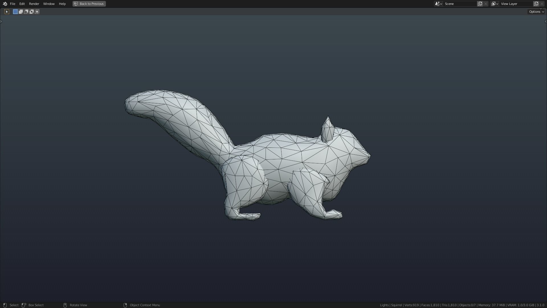 Low Poly Squirrel Rigged With Realistic Texture Low-poly 3D model_7