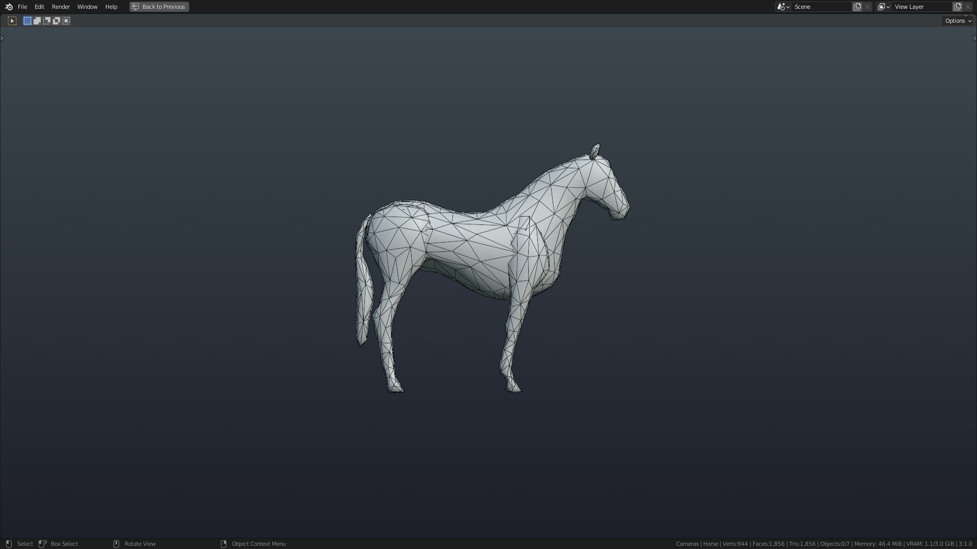 Low Poly Horse Rigged With Realistic Texture 3D model_5