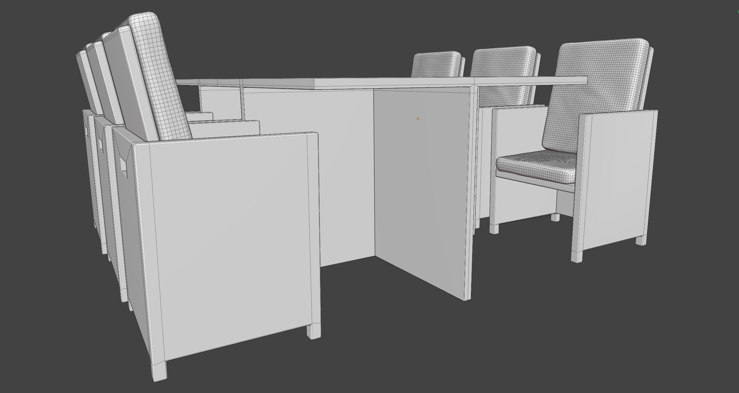 Patio Furniture Set Table and Chairs 3D model_14