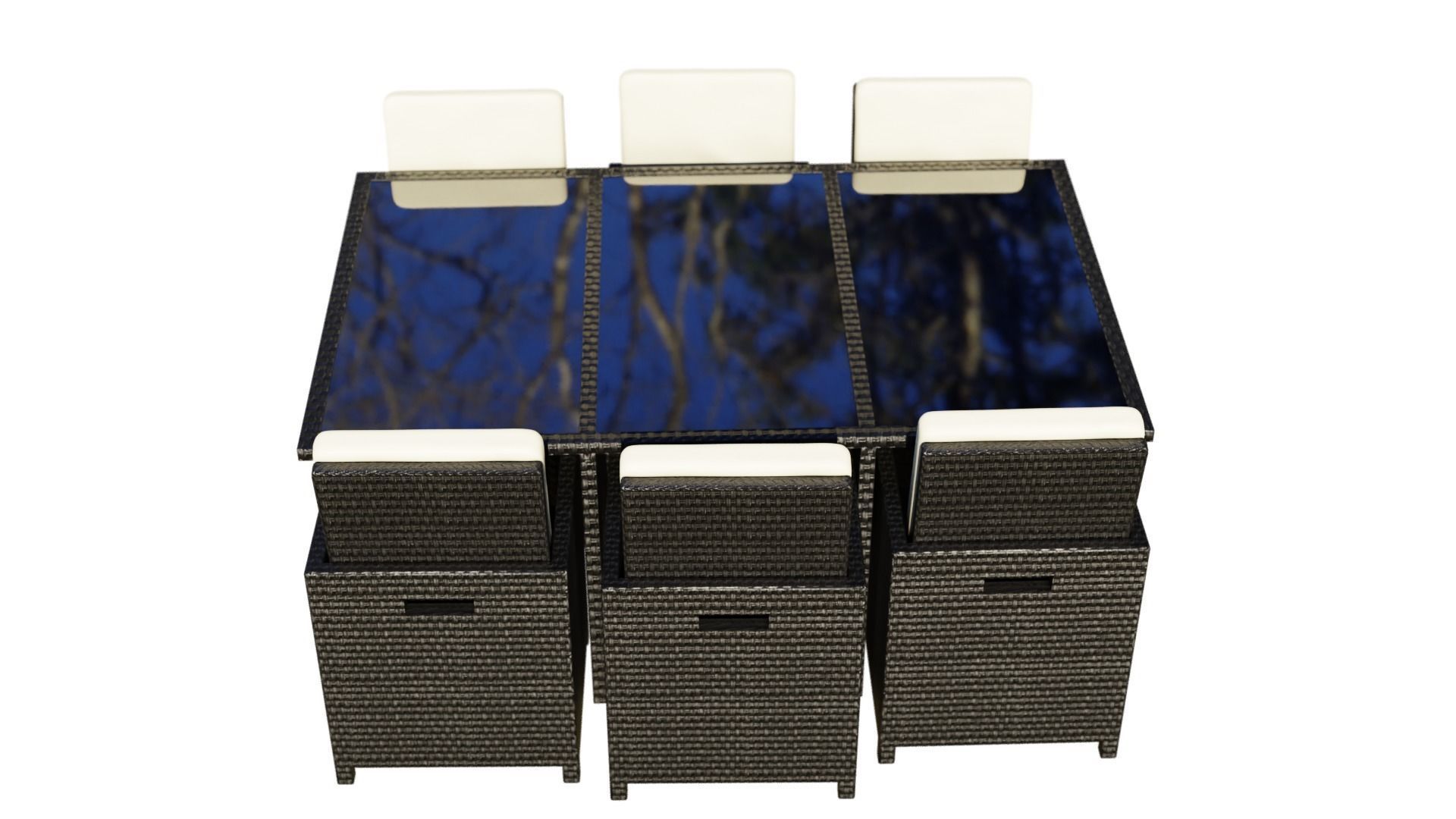 Patio Furniture Set Table and Chairs 3D model_4