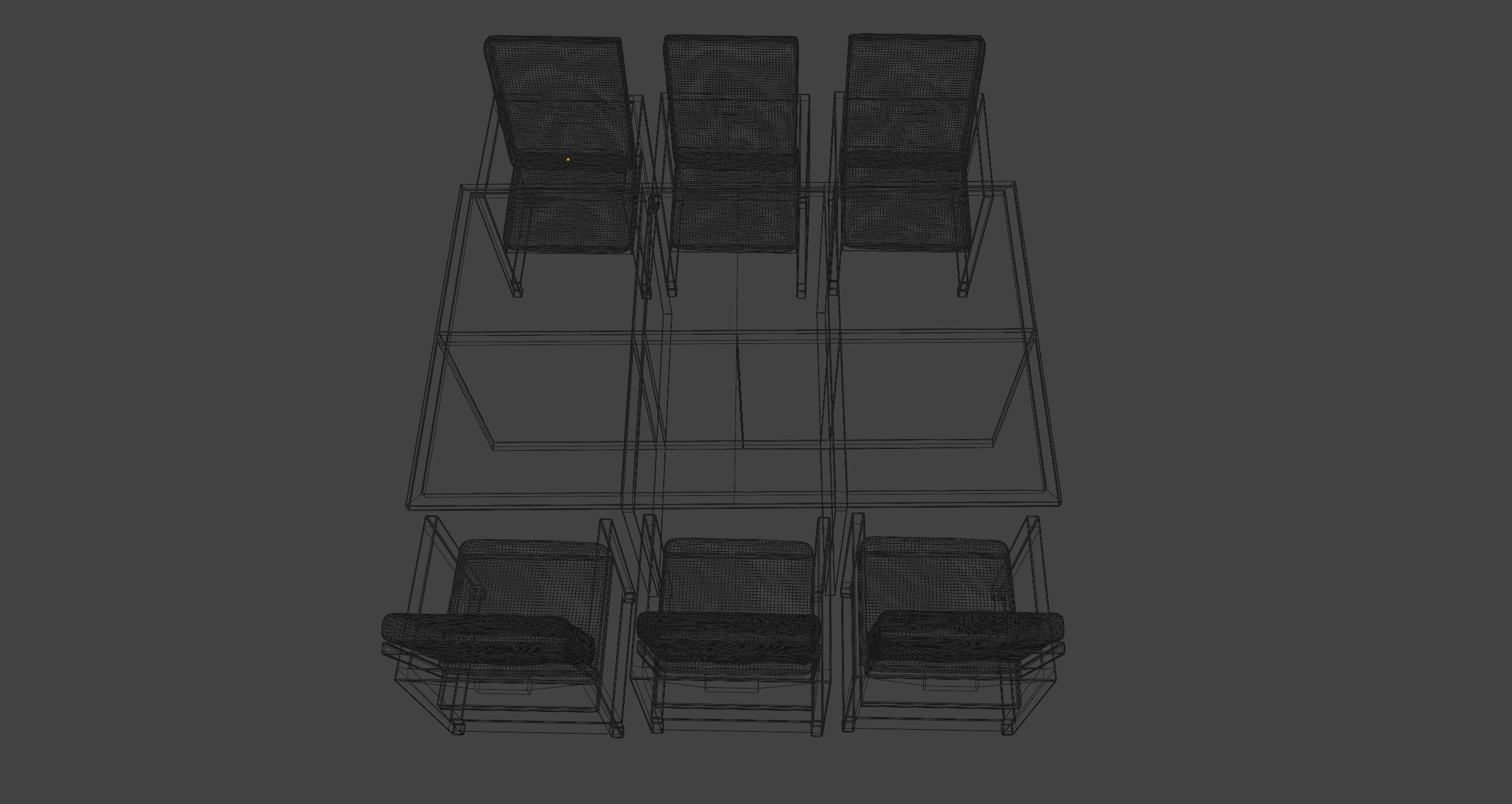 Patio Furniture Set Table and Chairs 3D model_15