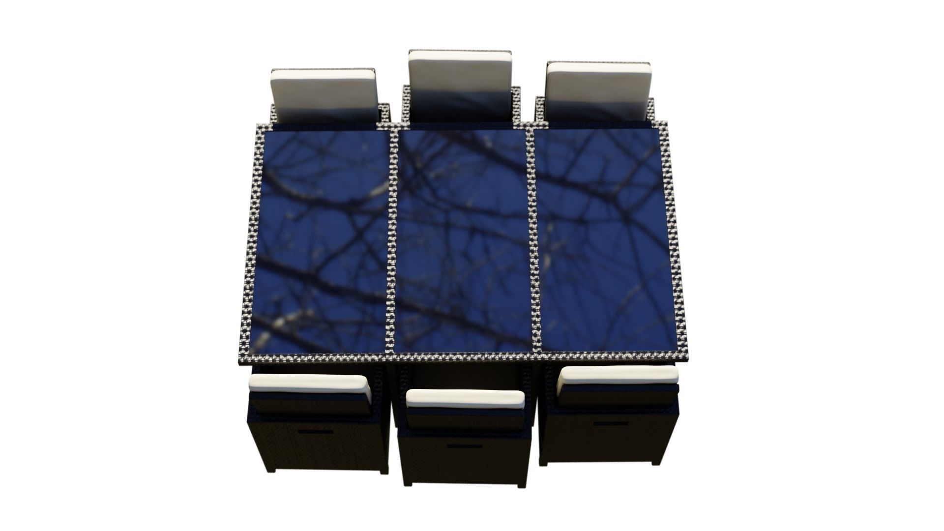 Patio Furniture Set Table and Chairs 3D model_7