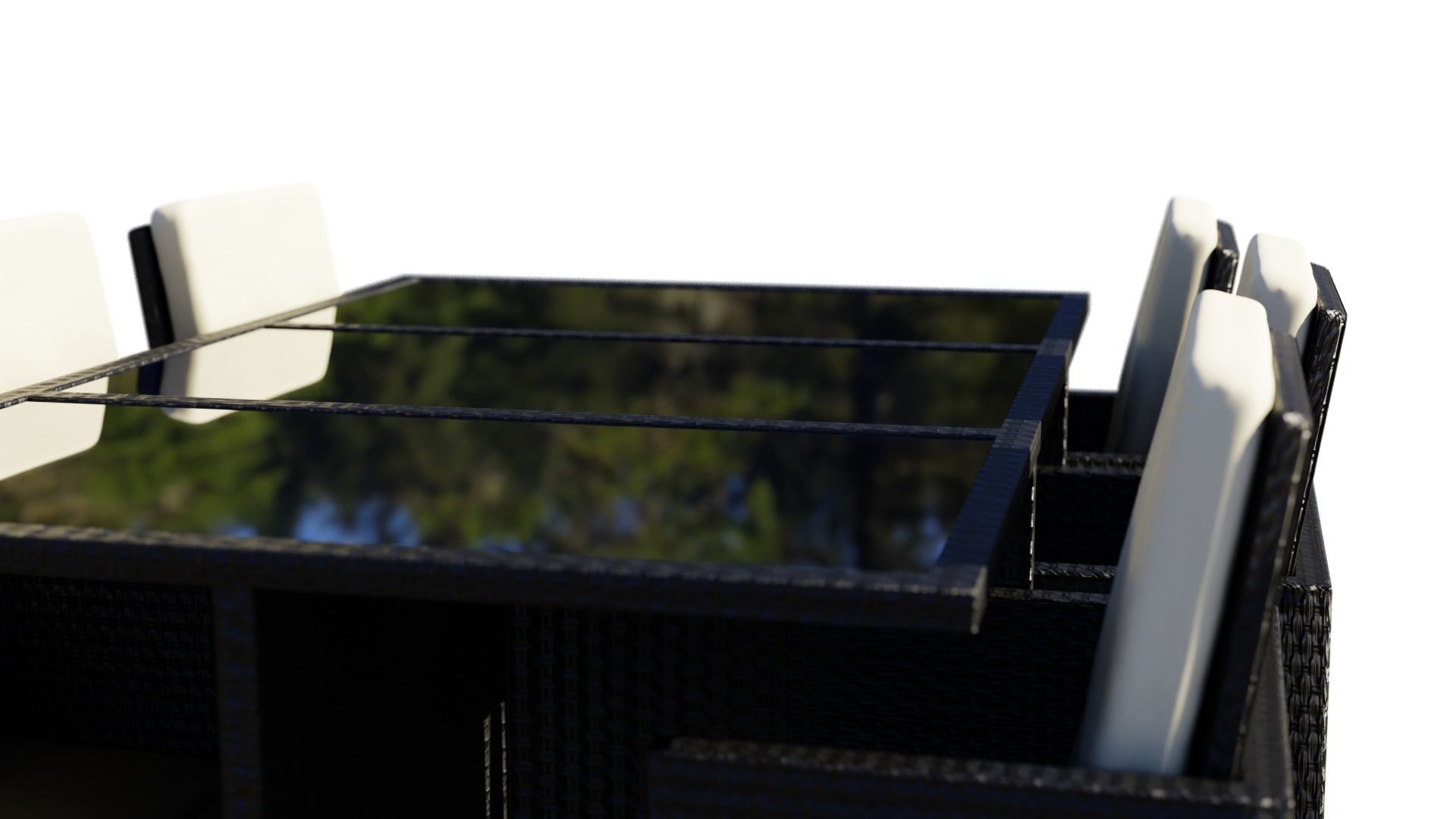 Patio Furniture Set Table and Chairs 3D model_10