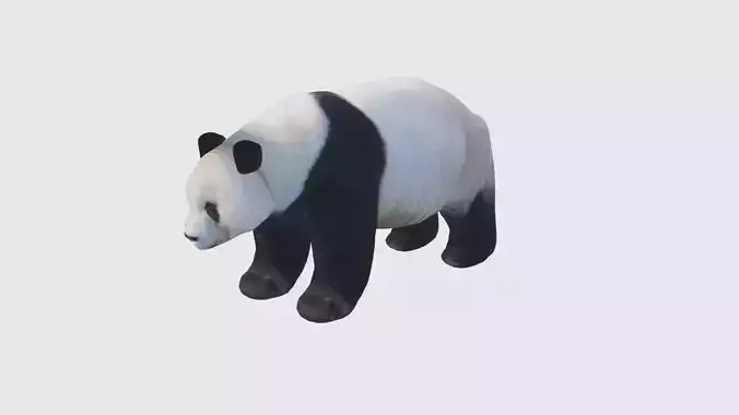 Low Poly Panda Rigged With Realistic Texture 3D model
