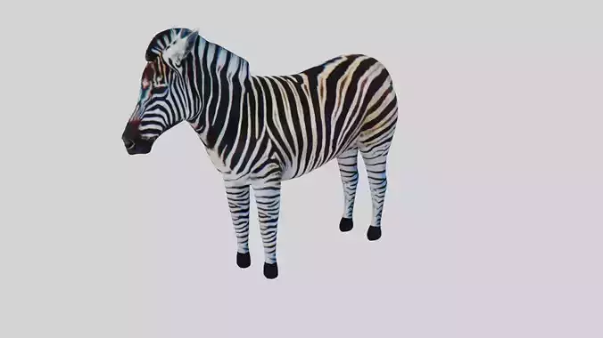 Low Poly Zebra Rigged With Realistic Texture
