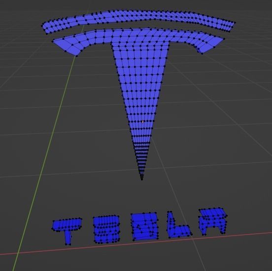 Tesla 3D Logo Low-poly 3D model_5