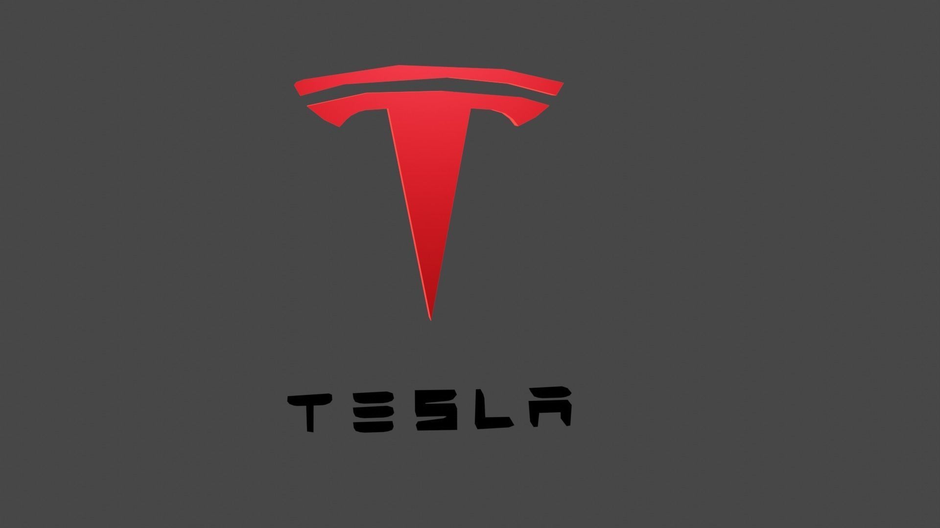 Tesla 3D Logo Low-poly 3D model_8