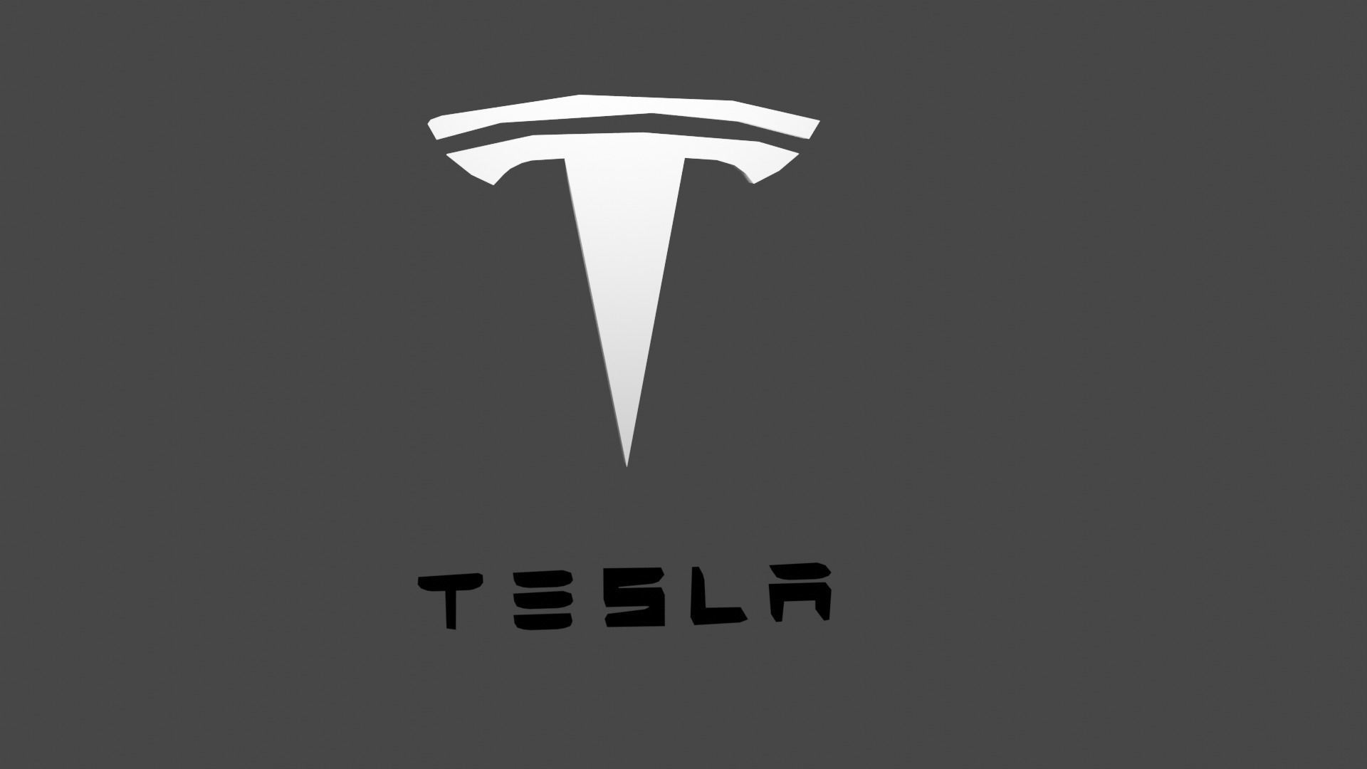 Tesla 3D Logo Low-poly 3D model_9