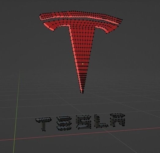 Tesla 3D Logo Low-poly 3D model