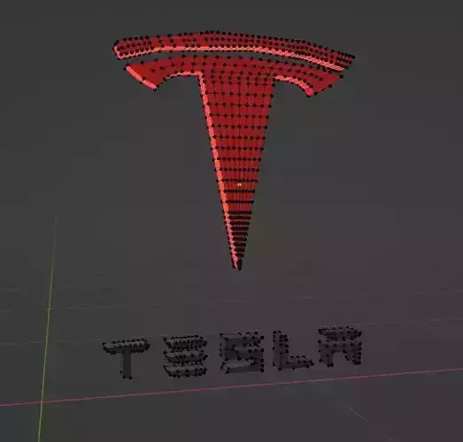 Tesla 3D Logo Low-poly 3D model