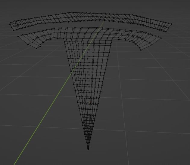Tesla 3D Logo Low-poly 3D model_3