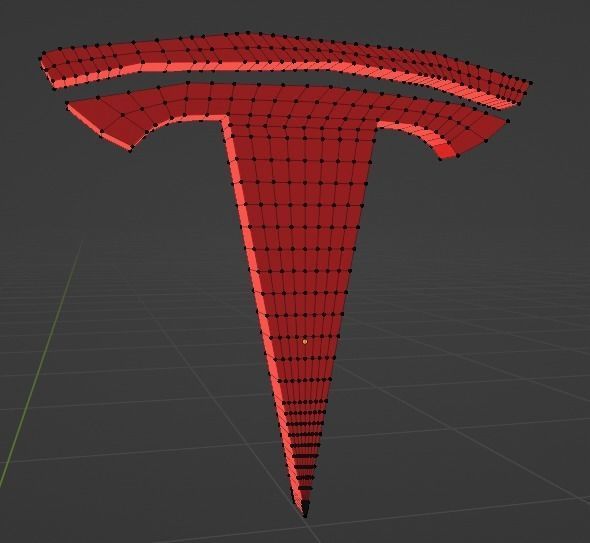 Tesla 3D Logo Low-poly 3D model_1