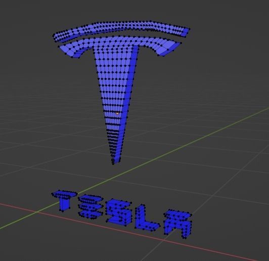 Tesla 3D Logo Low-poly 3D model_6