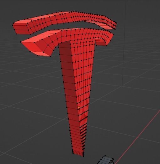 Tesla 3D Logo Low-poly 3D model_2