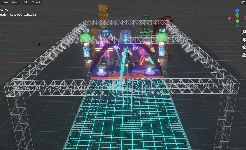 show stage design Low-poly 3D model_16