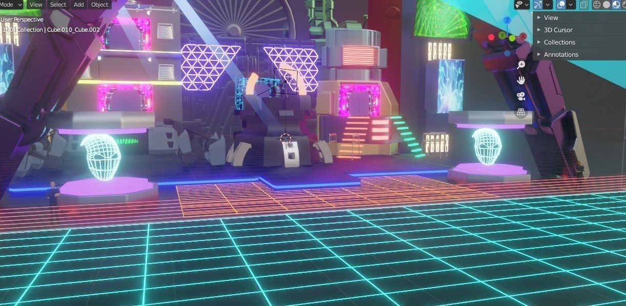 show stage design Low-poly 3D model_14