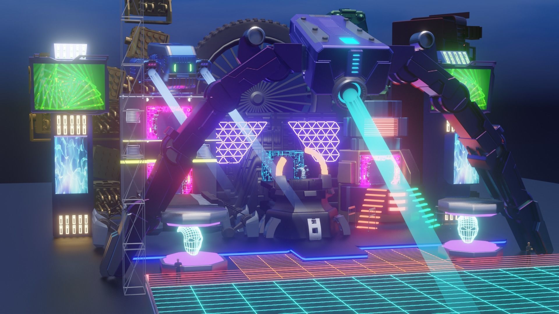 show stage design Low-poly 3D model_3