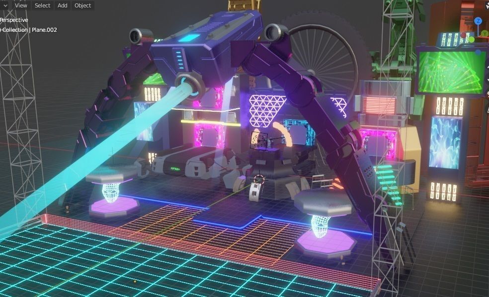 show stage design Low-poly 3D model_12