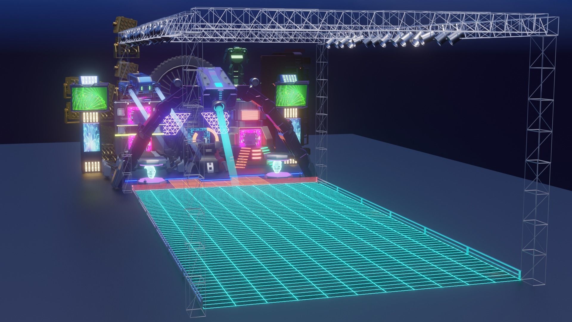 show stage design Low-poly 3D model_2