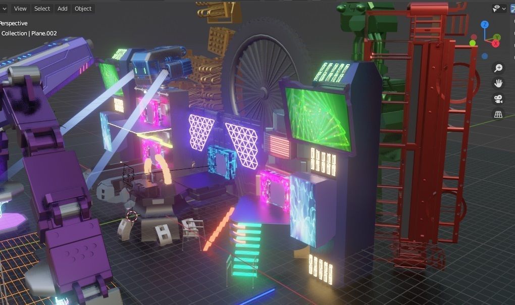 show stage design Low-poly 3D model_10