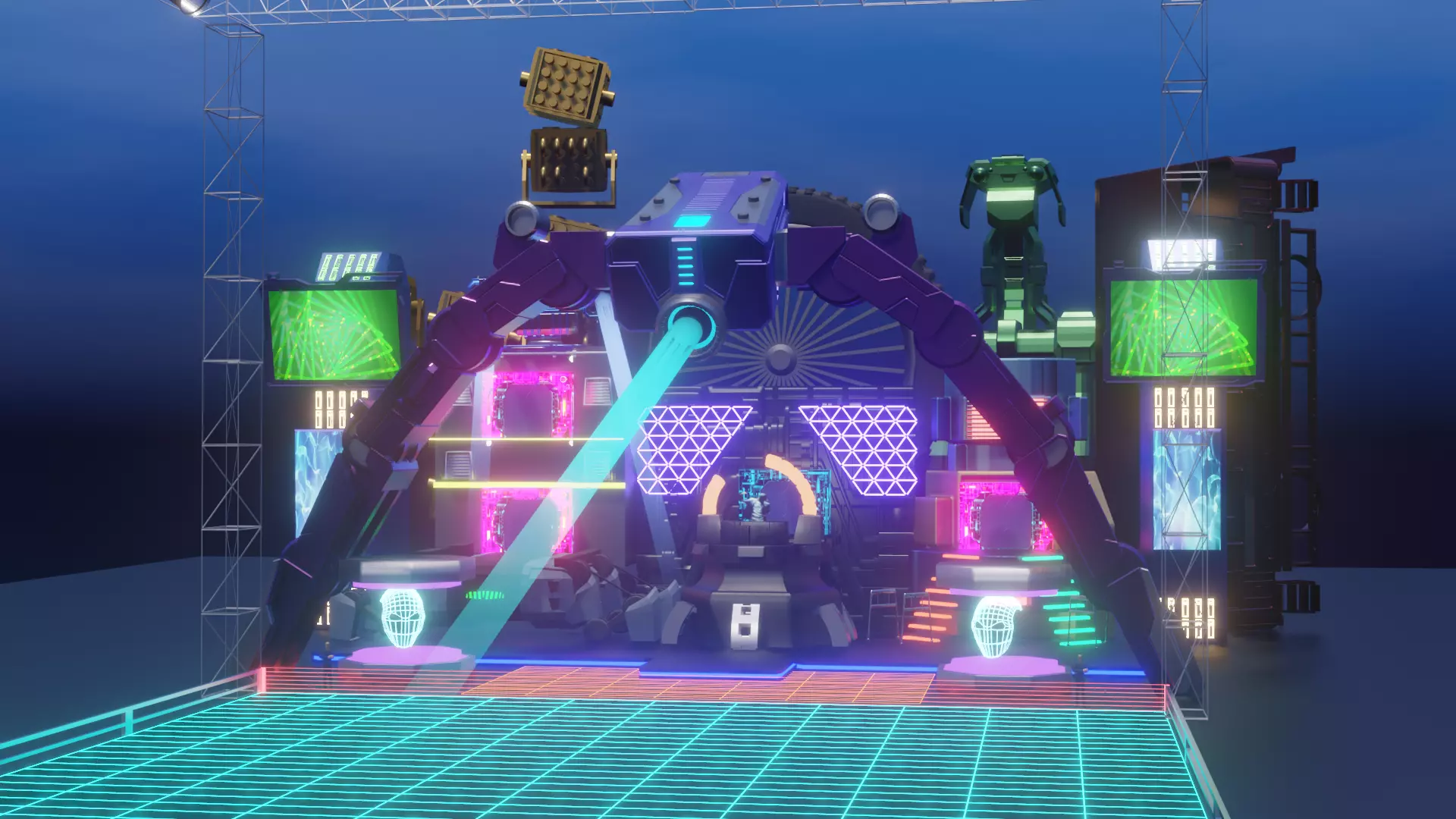 show stage design Low-poly 3D model_0