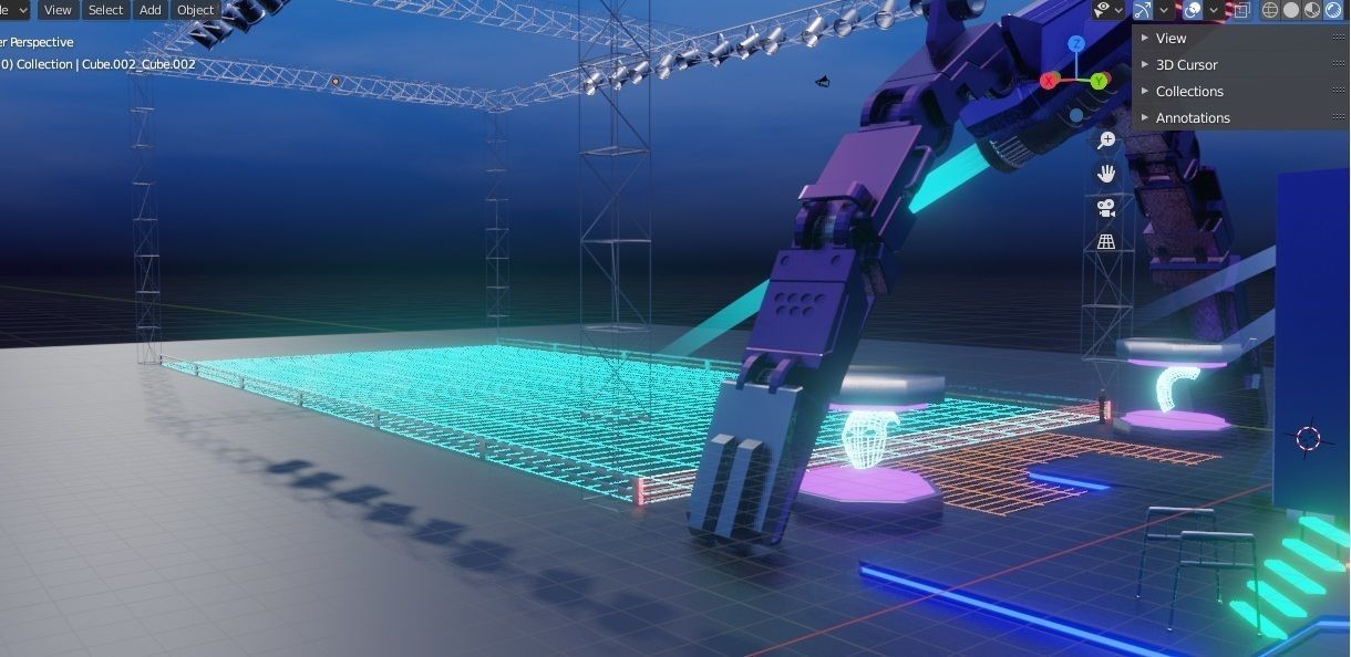 show stage design Low-poly 3D model_17