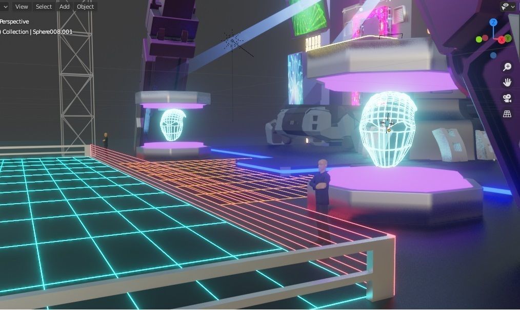 show stage design Low-poly 3D model_13