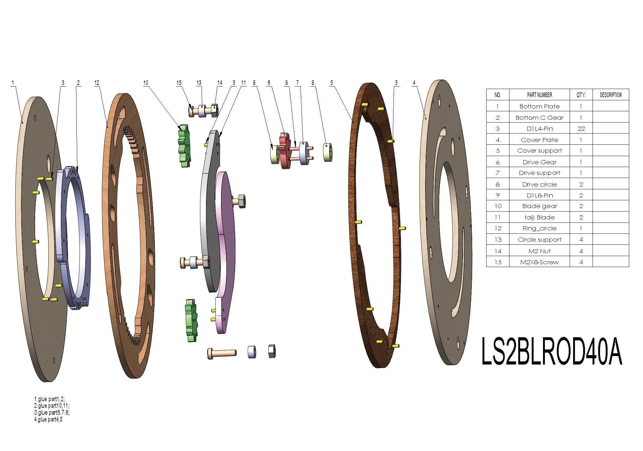 LS2BLROD40A Mechanical taiji shutter aperture iris laser cut diy 3D print model_9