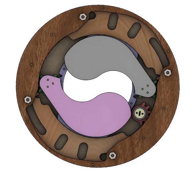 LS2BLROD40A Mechanical taiji shutter aperture iris laser cut diy 3D print model_8