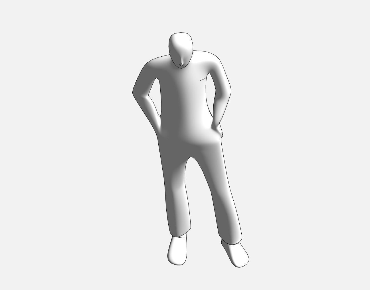 Man in Revit Solid 3D model_5