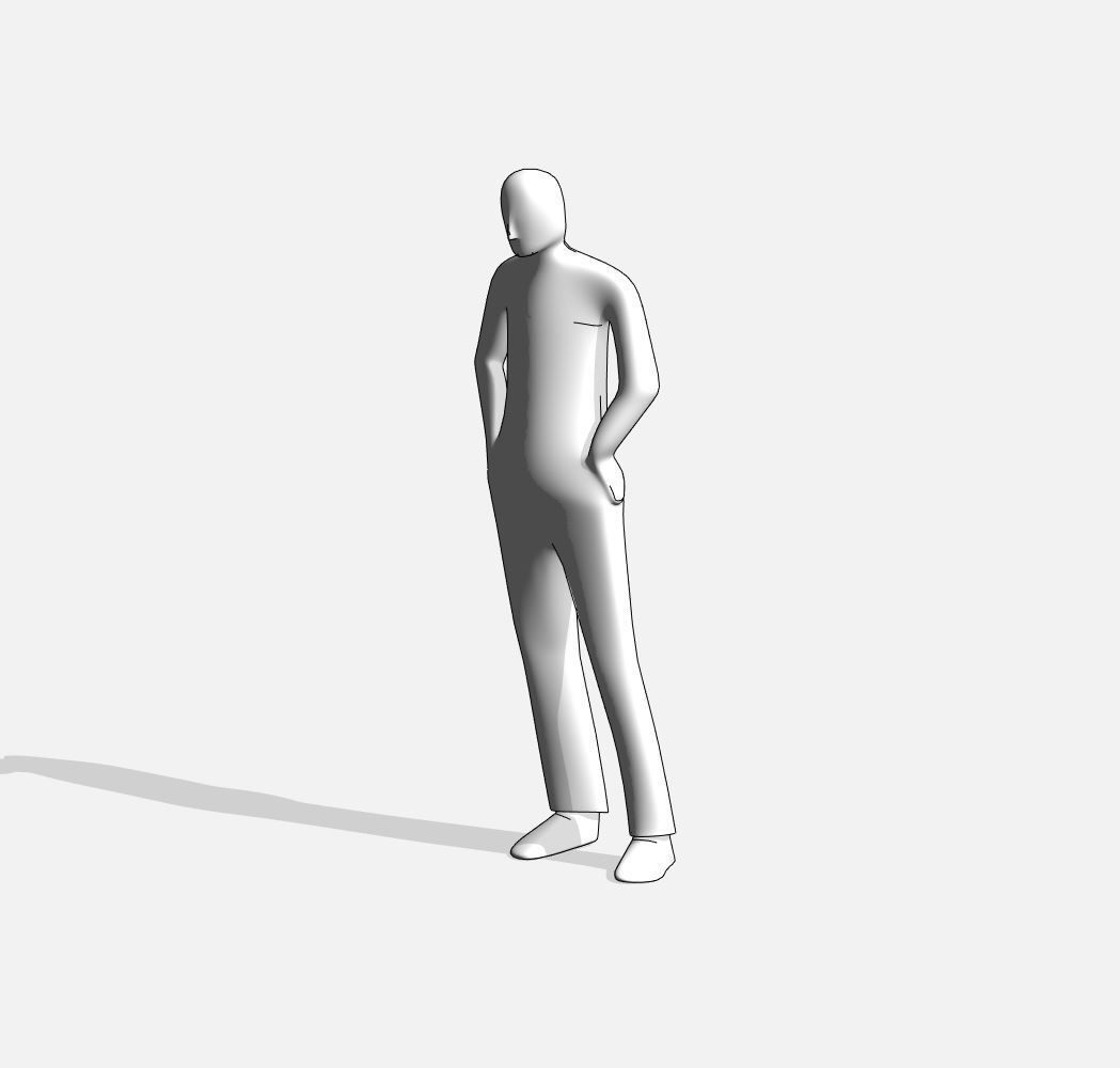 Man in Revit Solid 3D model_4