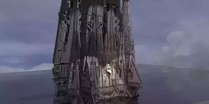 Wizard Dragon Emperor Tower Ruin Kit bash 3D model