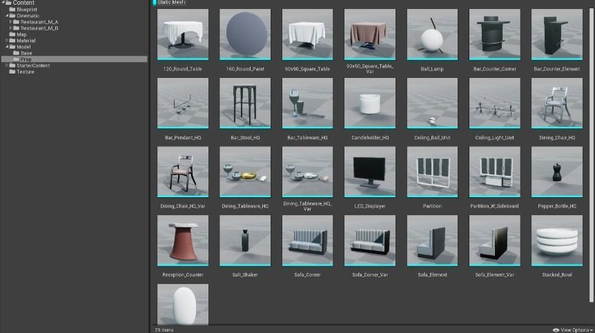 Restaurant Unreal Engine Ready to use 3D model_5