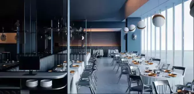 Restaurant Unreal Engine Ready to use 3D model