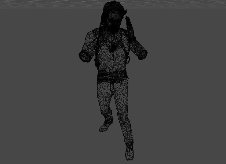 Uncharted NathanDrake like model pack Low-poly 3D model_10
