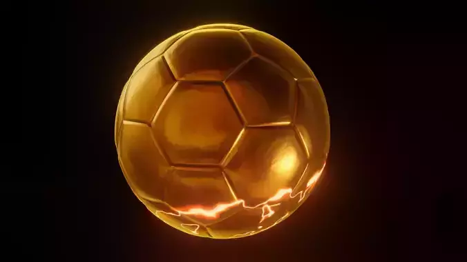 Golden Fire Ball 3D Model Low-poly 3D model