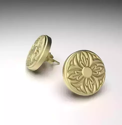 Flower Decor Stud Earrings 001