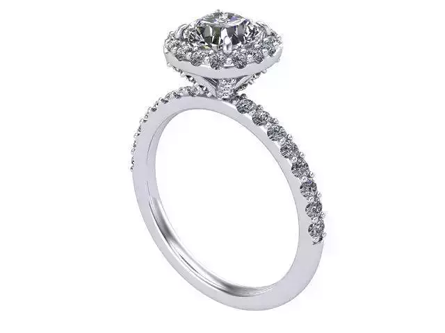 Halo Round  Diamond Ring