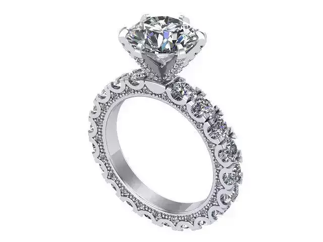 Sculpted Solitaire Diamond Ring