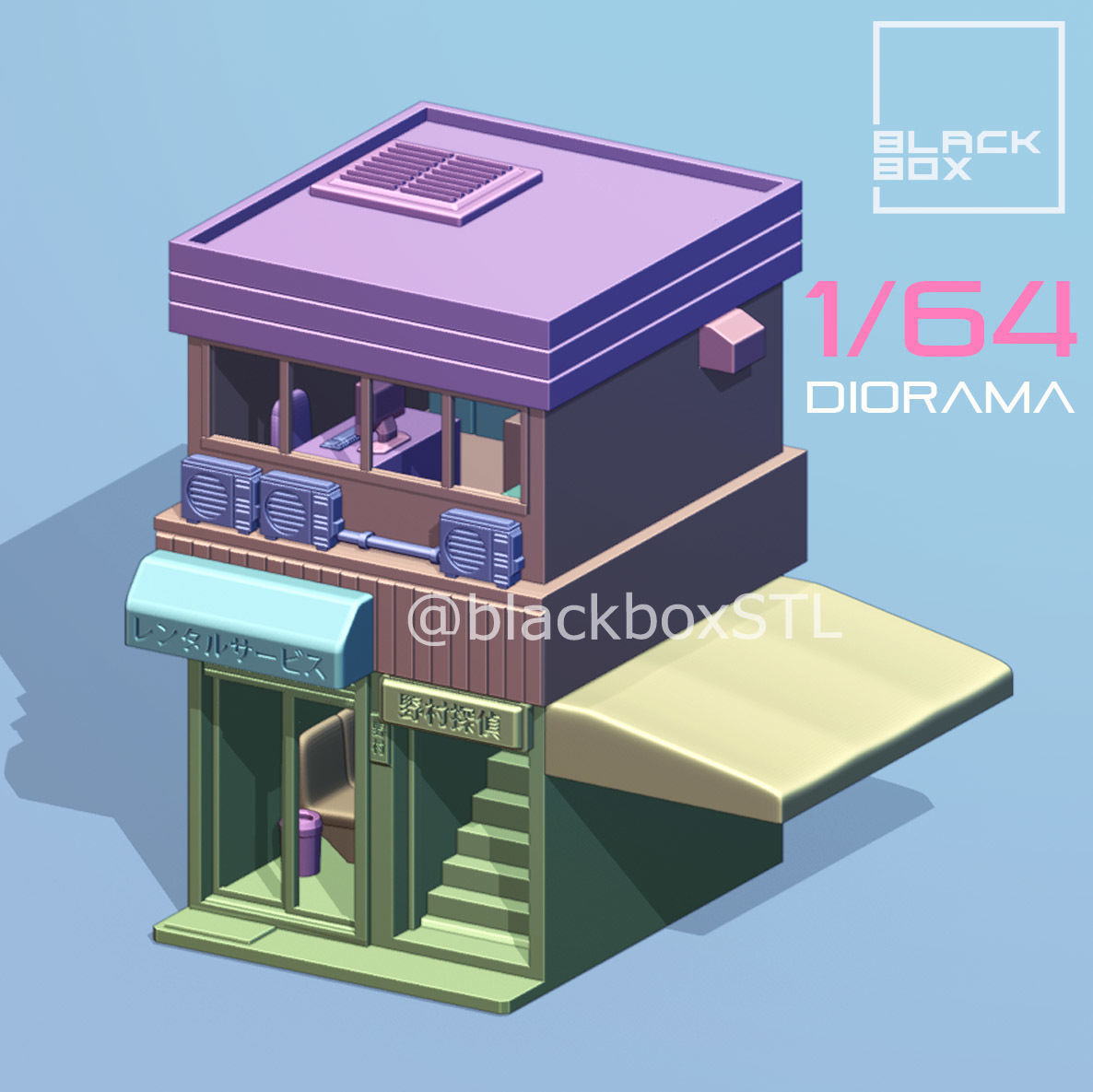 DIORAMA 1-64th scale - Commercial Building 01 3D print model_8