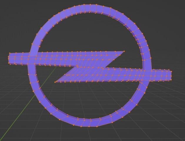 Opel Car 3D Logo Low-poly 3D model_7